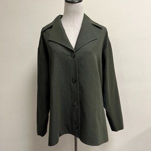 Lat Naylor Think Tank vintage olive army green wool swing jacket 2 M lined